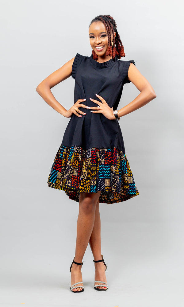 Willow Shift Dress - Ankara Patchwork Design