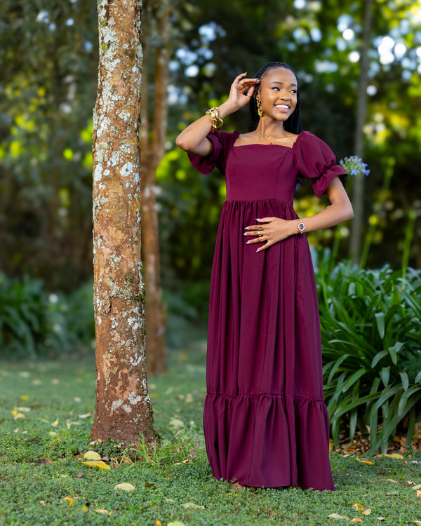 Marigold Maxi Dress - Burgundy