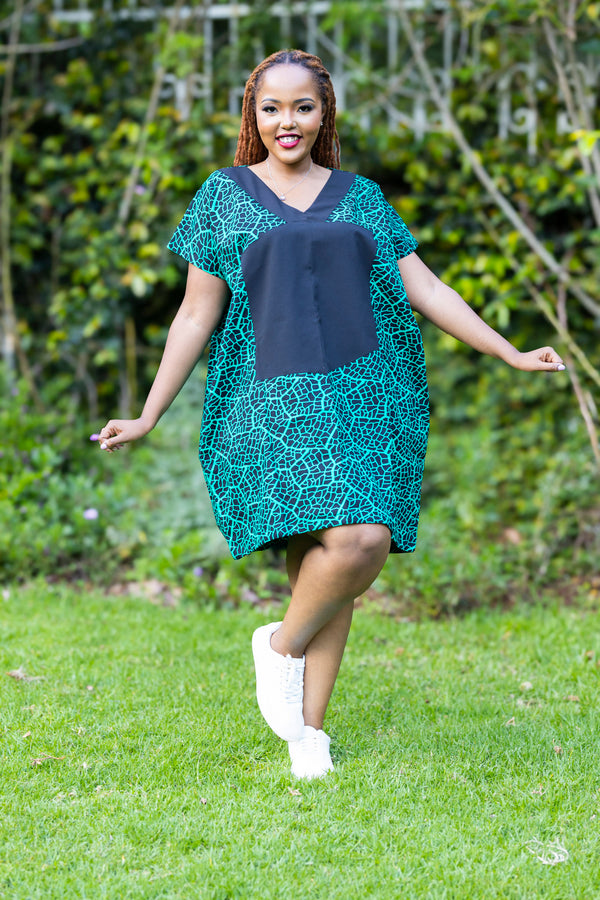 Palm Boubou Ankara Dress