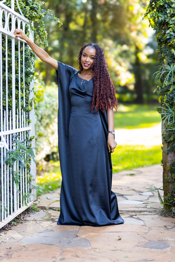 Carica Silk Kaftan - Black