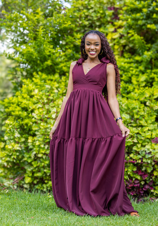 Subira Maxi Dress - Burgundy