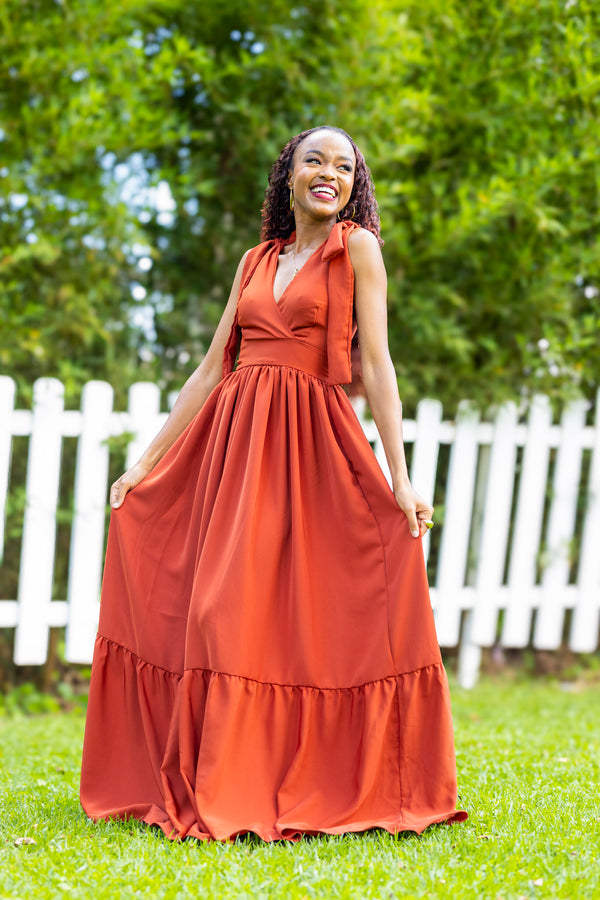 Subira Maxi Dress - Rust