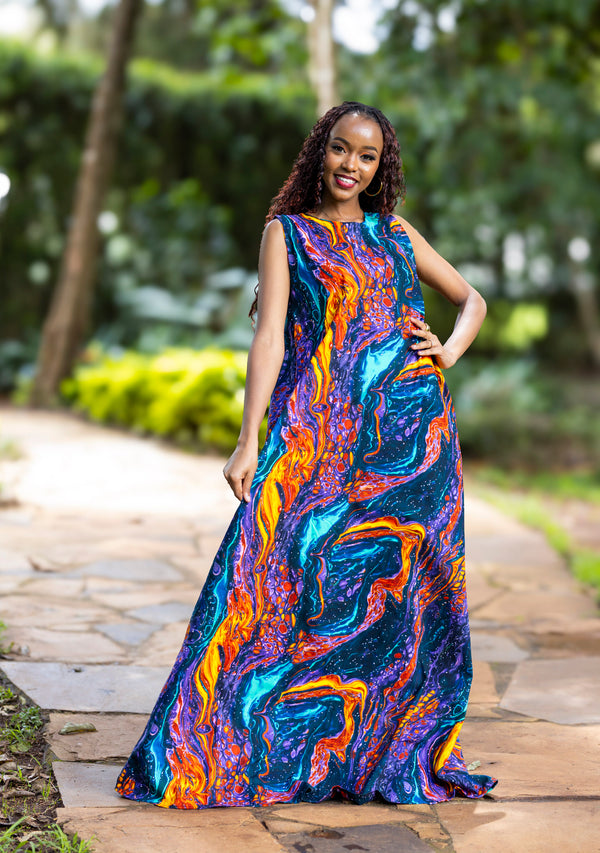 Galaxy Ankara Maxi Dress