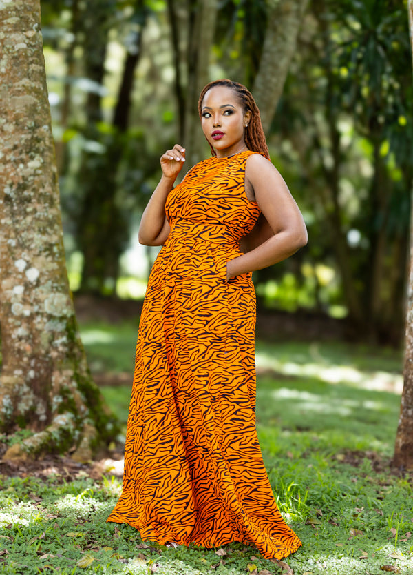 Savanna Blaze Ankara Maxi Dress