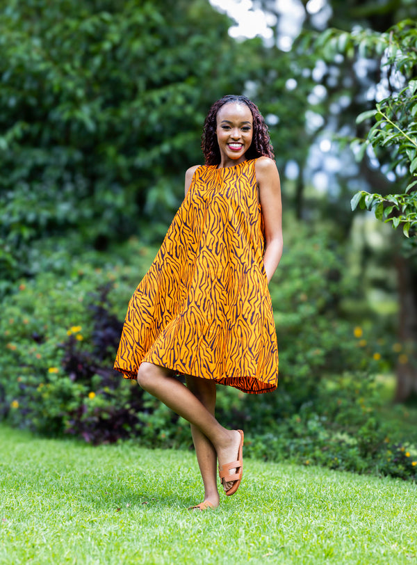 Orange Shift Dress - Short Version