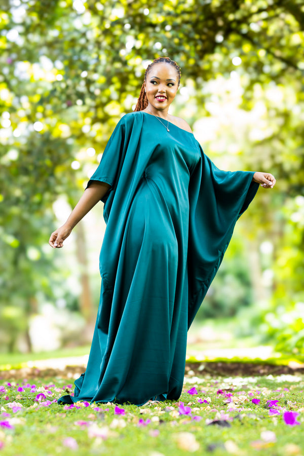 Carica Silk Kaftan - Emerald Green