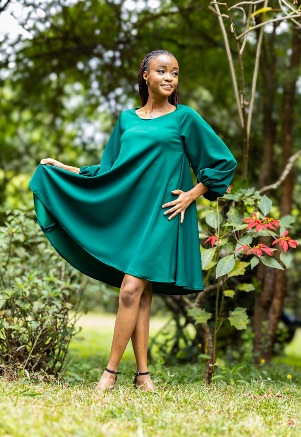 Aura Shift Dress - Emerald Green